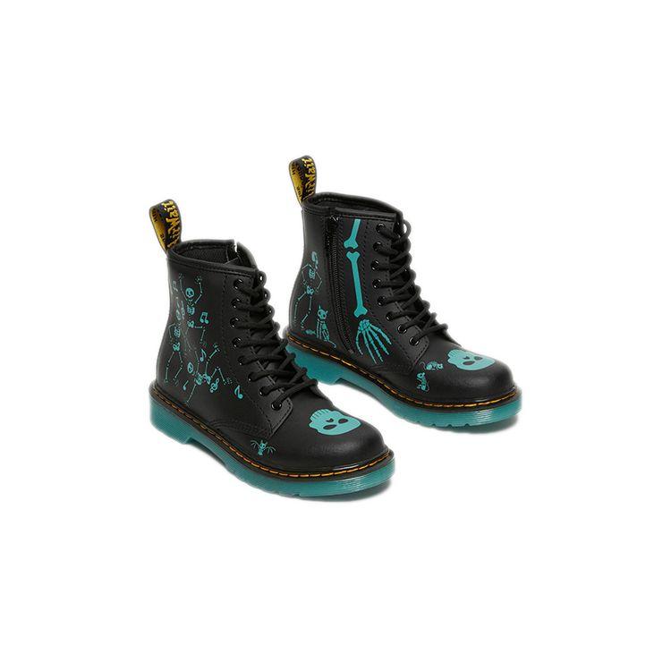 Dr. Martens 1460 Casual Skull Print Durable Boots Kids Boots Black Blue 27077001