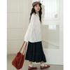 Autumn literary wash denim skirt women's medium and long skirt long skirt