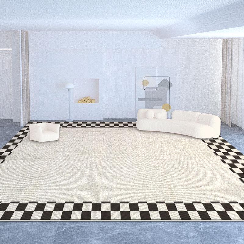 Luxury Minimalist French Carpet: Waterproof, Simple, Scrubbable Floor Mat for Living Room and Bedroom.