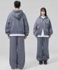 Granfinny Two-Way Oversized Zip-Up Hoodie + One-Pleat Two-Way Drawstring Training Pants Set - Gray