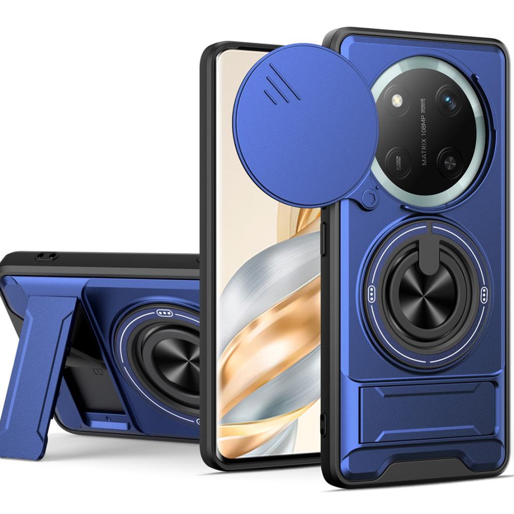 Armor Case For Honor X9C Case Shockproof Magnetic Slide Lens Protector Phone Cover For Honor X9C 5G Case Coque Fundas With Ring