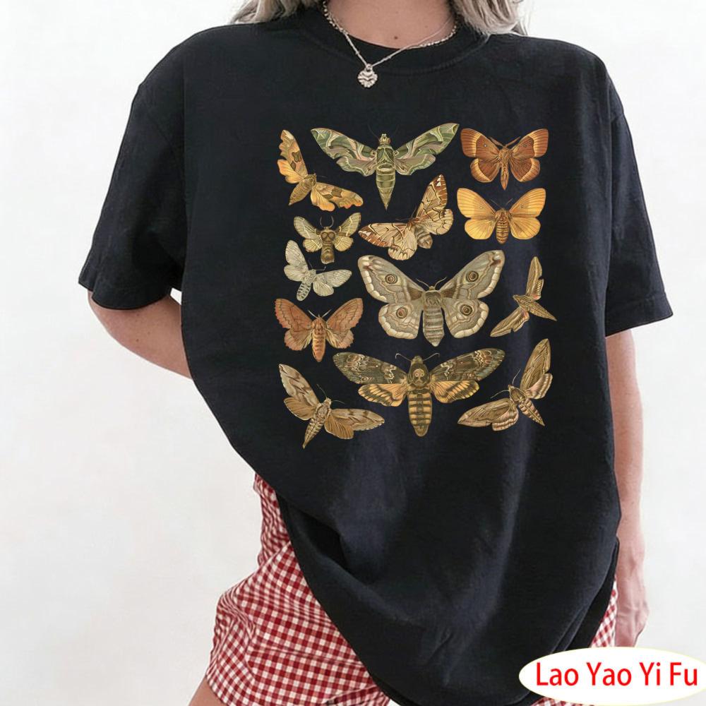 Butterfly Shirt Moth Tops Cottagecore Shirt Bug Clothes Aesthetic Tees Cottage Core Tees Goblincore Clothes Dark Academia Shirt