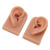 Piercing Practice Ear Model Flexible Reusable Silicone Human Ear Model Practice Left Right Dark Skin Tone