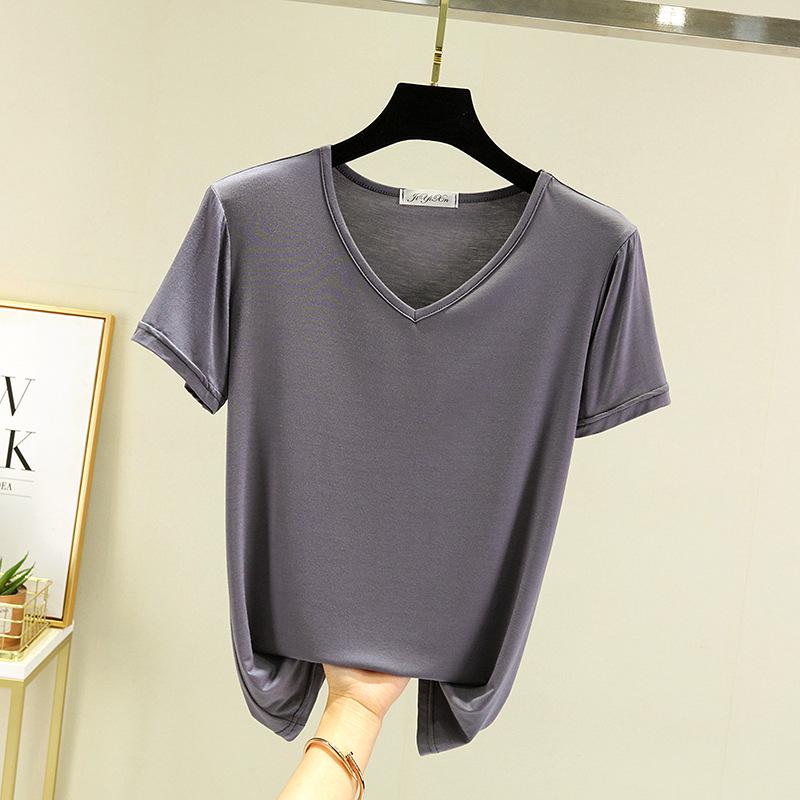 

Women s 2025 Modal Short Sleeve T-Shirt: Cool, Comfortable, Slimming, Versatile, and Loose-Fit Summer Base Top L (95-110 jin)