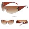 Trendy Y2k Sunglasses Women &Men Rimless Wrap -Around Sunglasses Futuristic One Piece Shades Fashion Hip Hop Sun Glasses