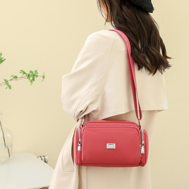 Women Bag Waterproof Nylon Handbags Pure Color Fashion Multi Function Large Capacity Crossbody Tote Bag Casual Messenger Mum Bag CLE