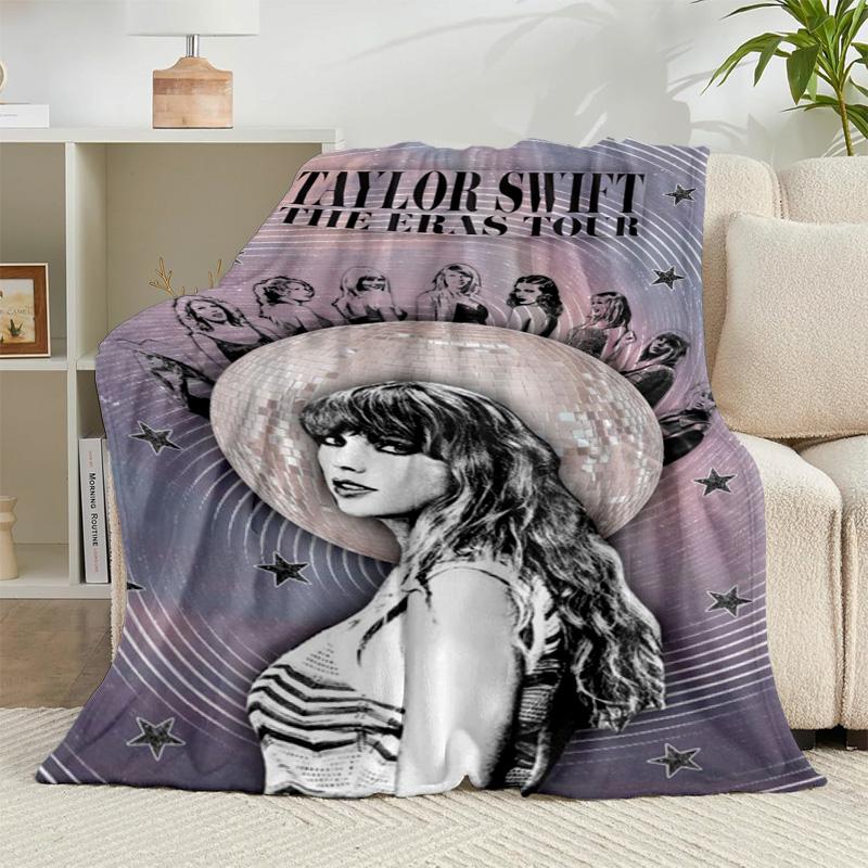 1PC Taylor music Flannel Blanket Gift, Suitable for Both Men And Women, Soft Ideal for Beds And Sofa, Birthday Or Christmas Gift