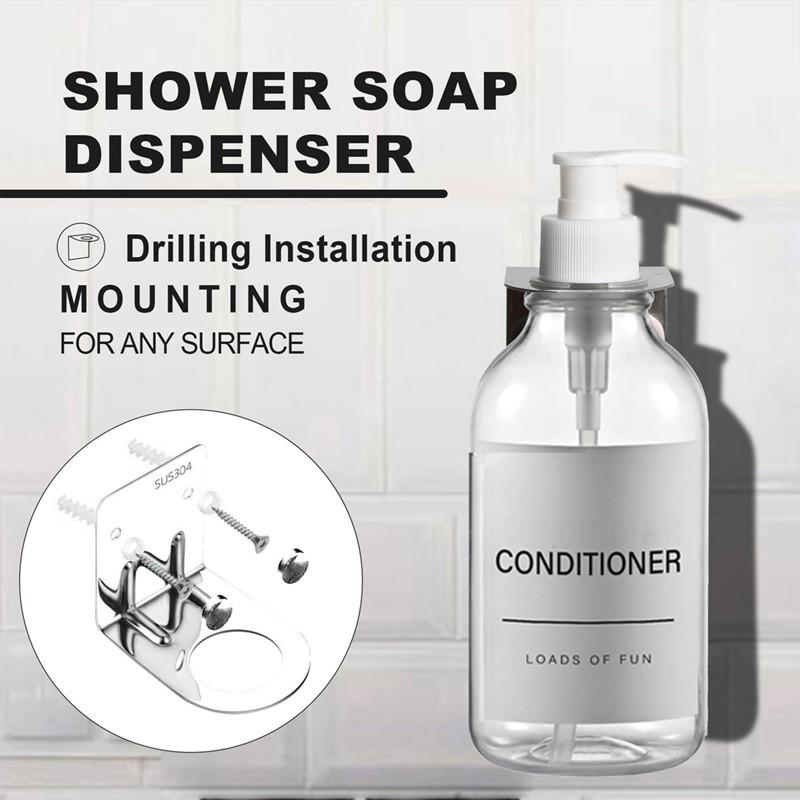 Shampoo and Conditioner Dispenser Wall Mount 500ml Refillable Bath Soap Bottle Lotion Shower Soap Dispenser for Bathroom