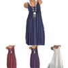 Elegante Vestido Maxi de Verano para Mujer con Cuello Redondo, Sin Mangas, Tipo Camiseta, con Detalle de Encaje