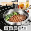 304 Stainless Steel Frying Pan Uncoated NonStick Skillet Steak Pot Kitchen Cookware for Gas & Induction Cooker
