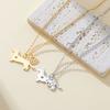 Teamer Claw And Dog Pendant Stainless Steel Necklaces For Woman Man Cute Pet Animal Amulet Minimalist Jewelry Birthday Gne Gifts