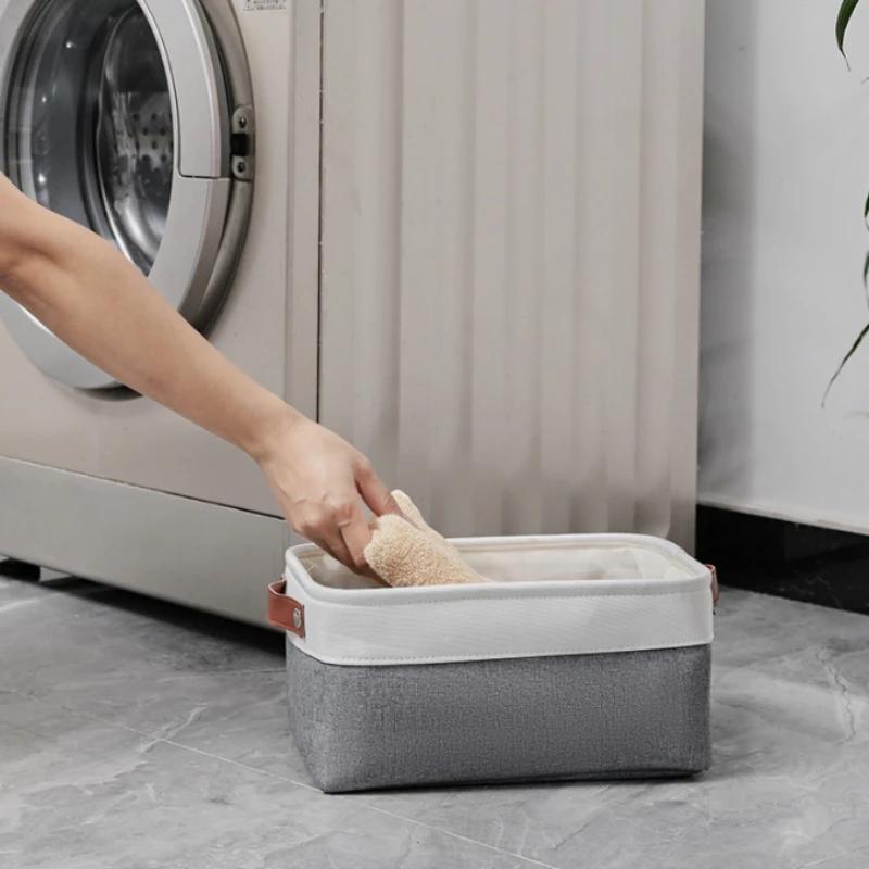 Woven Linen Laundry Basket Extra Large Square Hamper For Home Organization And Baby Shower Gift Home Decor Storage