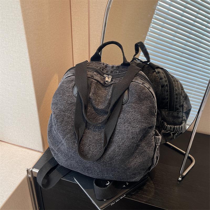 Denim bag women's large-capacity new autumn and winter leisure shoulder bag versatile travel backpack