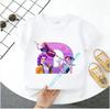 K Pop Demon Huntersd Children's Short-Sleeved Girls' Casual Shirt - Summer Pure Polyester T-Shirt with Letter A-Z Cartoon Print