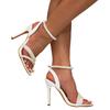 New White High Heels Gladiator Sandals Women Summer Fashion String Bead Narrow Band Open Toe Buckle Strap Party Dress Shoes