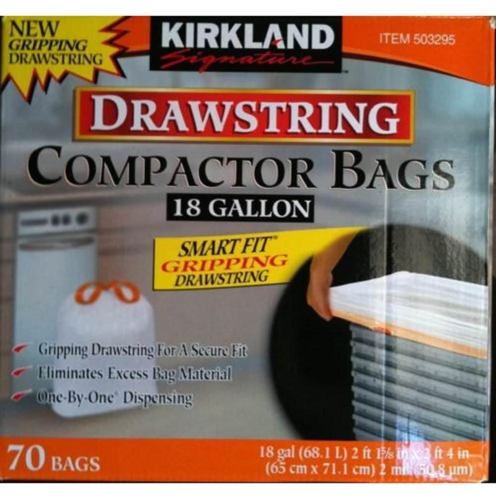 

Kirkland Signature Garbage Bag with String 68L 70 Pieces White білий