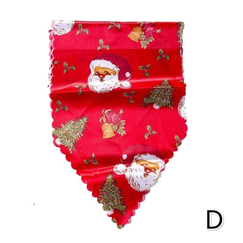 Christmas Decor Tablecloth Printed Embroidered Christmas 35*180cm Table Runners Table Flag for Home New Year Decoration