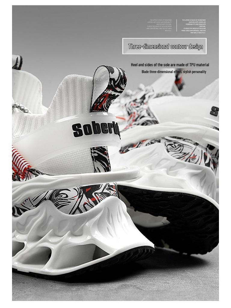 Men's Tech-Inspired Shock-Absorbing Razor Sneakers