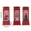 24TE Christmas Red Phone Booth Lantern Vintage Led Light Ornament Decor for Home Festival Birthday Party Background Decor