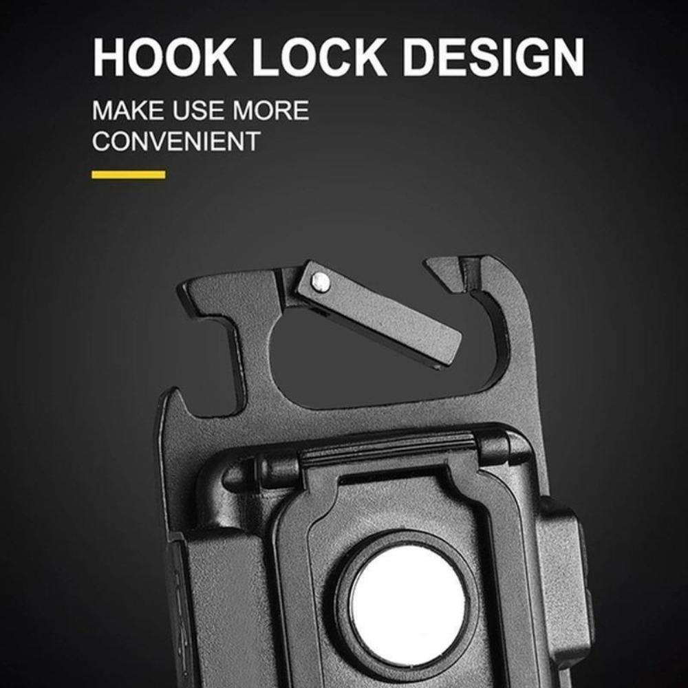 Mini LED Keychain Light Multifunction Portable USB Rechargeable Pocket Work Light with Corkscrew for Outdoor Camping Fishing Climbing