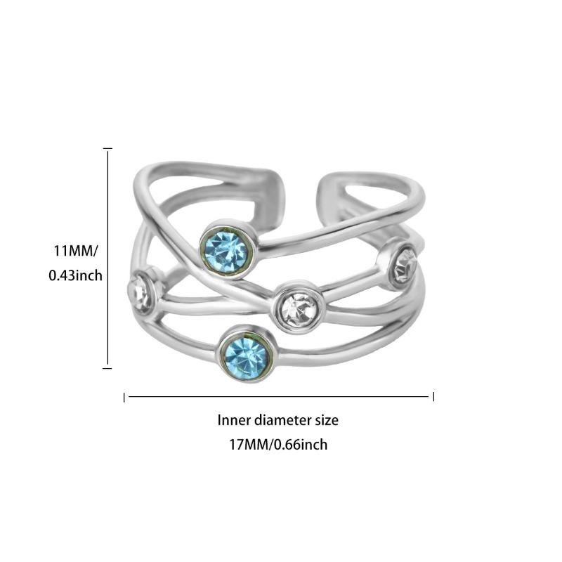 

Ретро преувеличенное кольцо из нержавеющей стали с бирюзовым опалом, женское украшение, высококлассное, с нерегулярным открытием для пальца