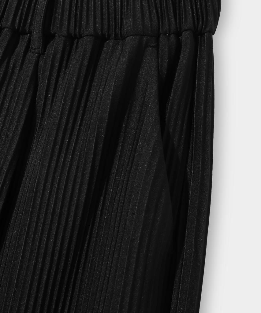 Dimiteulibeullaeg [Estate] Pantaloni larghi a pieghe singole Asi_Nero