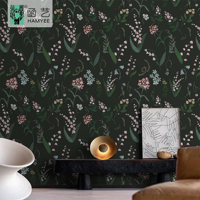 Klebefolie für die Wand - Wasserdichte PVC-Blumenmuster, Verdickte Selbstklebende Heimdekoration, Hintergrund für Schlafzimmerabtrennung