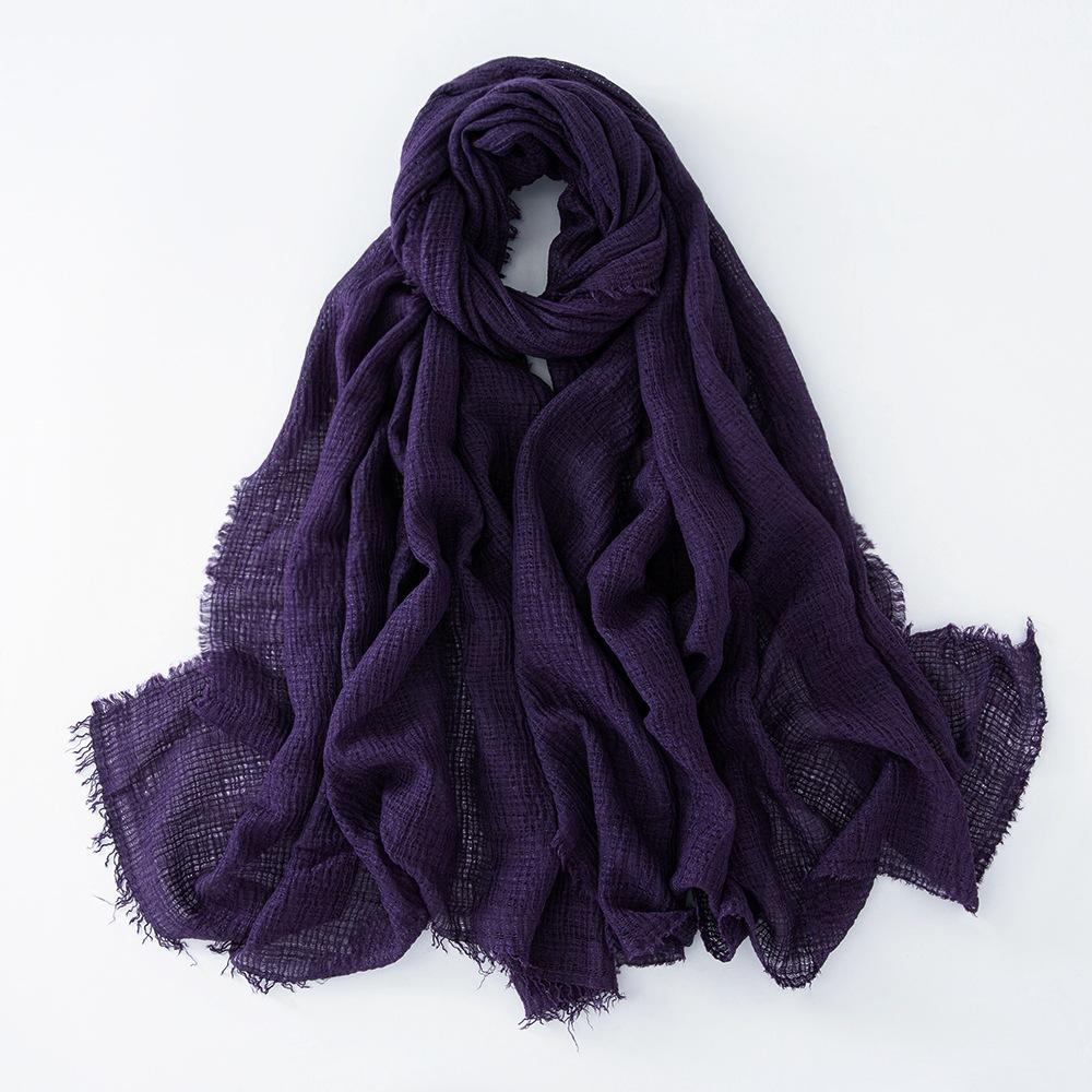 New Cotton Linen Gauze Scarf For Women Girls Spring Autumn Solid Scarves Soft Pashmina Foulard Simple Retro Beard Wrap Shawls