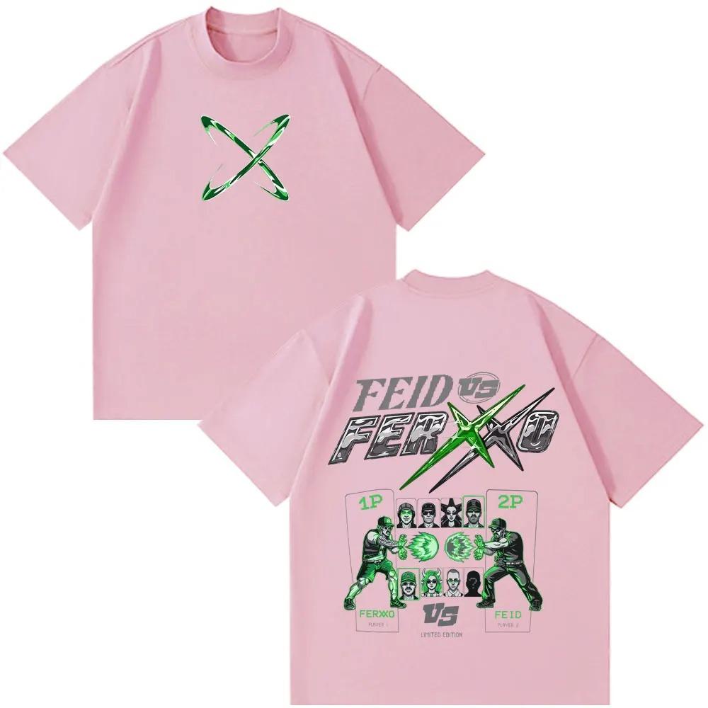 Unisex Dámské Hiphop Módní Feid Vs Ferxxo Tour 2026 Potisk Tričko Trička Letní Krátký Rukáv Ležérní Bavlněná Trička Dárky pro Fanoušky