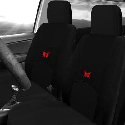 2pcs Butterfly Car Seat Cover Elastic Breathable Black Car Front Seats Protection Covers Men Women Car Interior Accessories