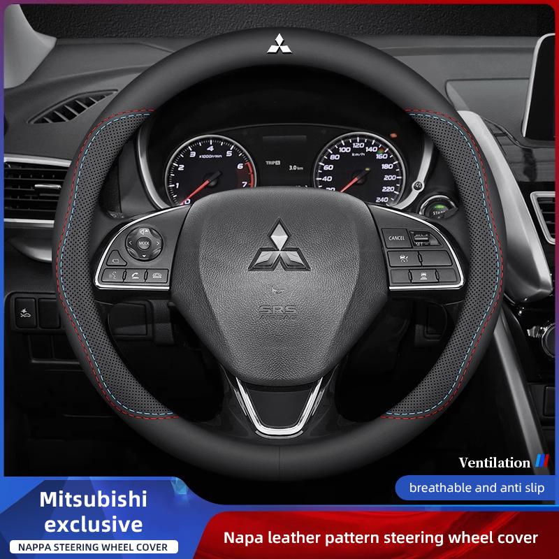 38cm Car Anti-slip Embossed PU Leather Steering Wheel Cover For Mitsubishi Eclipse Lancer Outlander Pajero ASX Colt I200 Ex Star