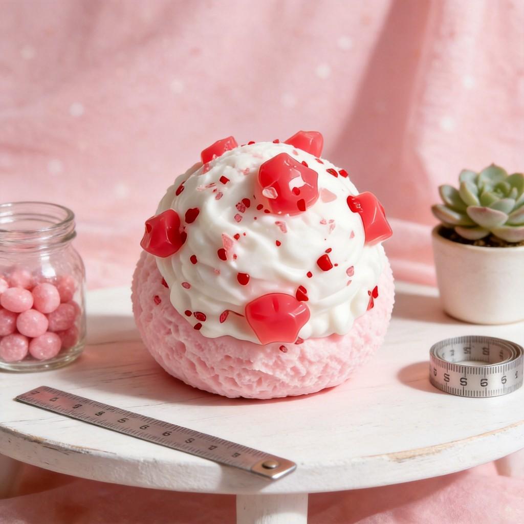 Strawberry Ice Cream Ball Squishy Toy For Stress Relief And Finger Grip Exercise