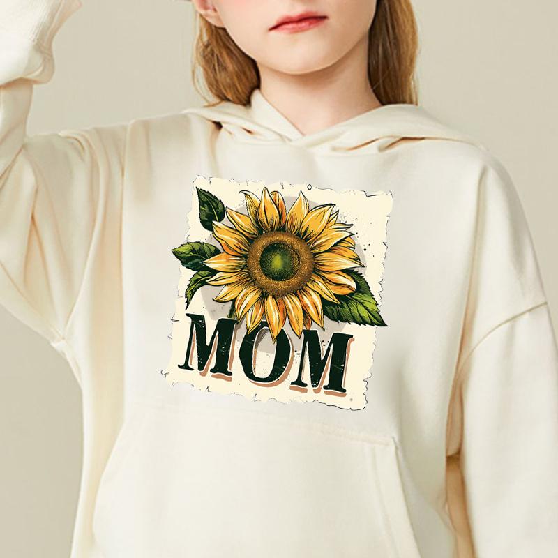 Heat Transfer Decals Mom Sunflower Clothes Stickers Hoodies Diy Heat Press Appliqued Thermal Patches Clothing Easy Print