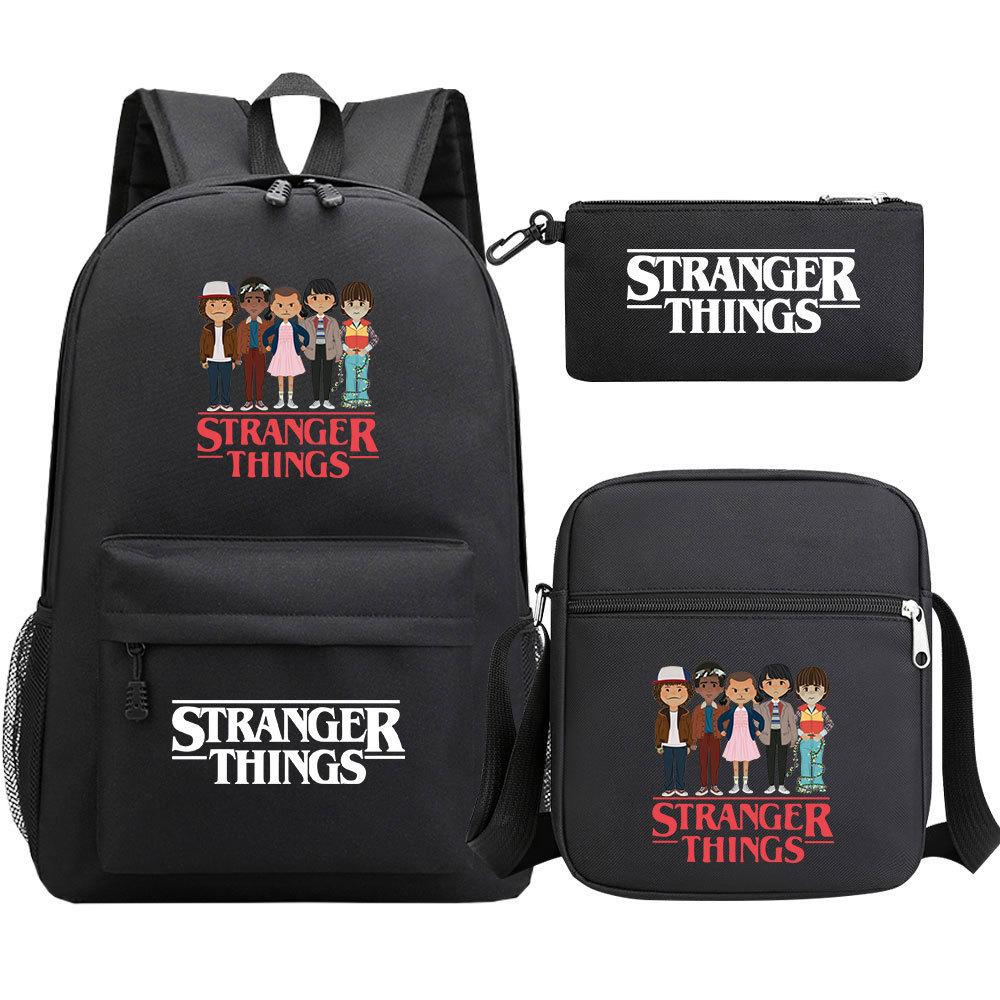 Stranger Things Star Printing Teen Student School Bag Three-Piece Men'S And Women'S Backpack