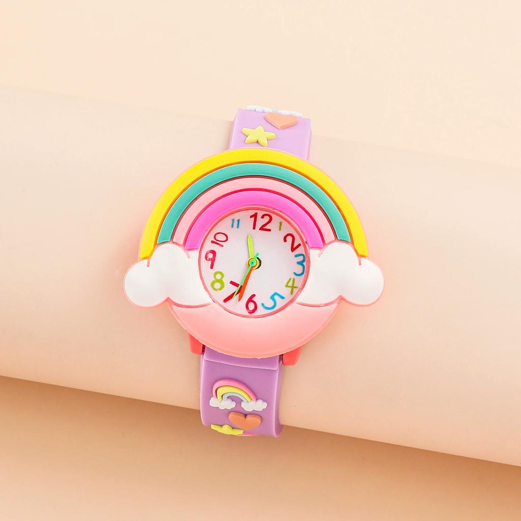 Garçons et Filles avec Enfants Montre à Pression Mignonne et Tendance Montre à Quartz