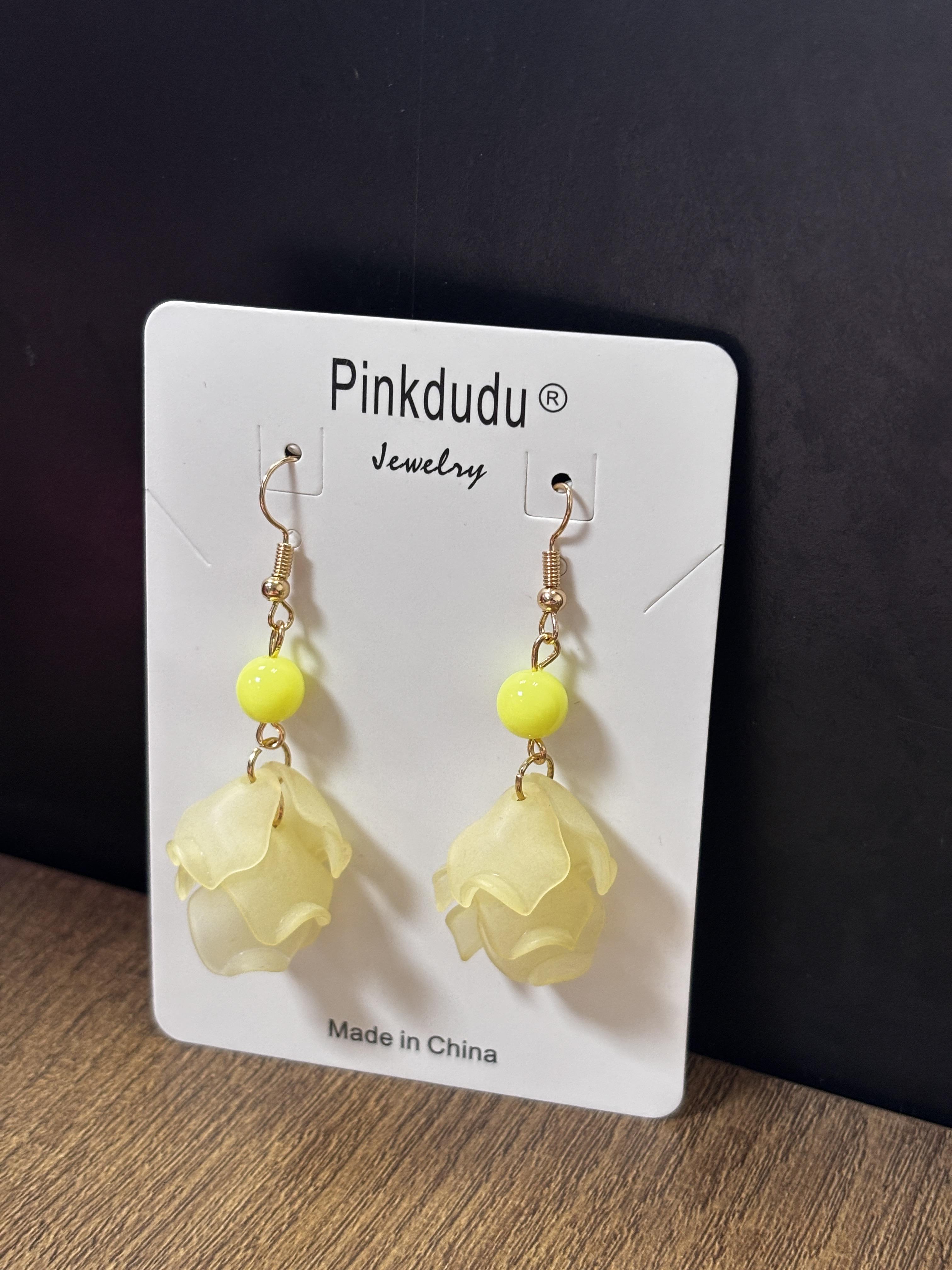 

Pinkdudu Модные Простые Серьги-кисточки с красными цветами Сладкие акриловые серьги-капли из сплава для женщин Ювелирные подарки PD725