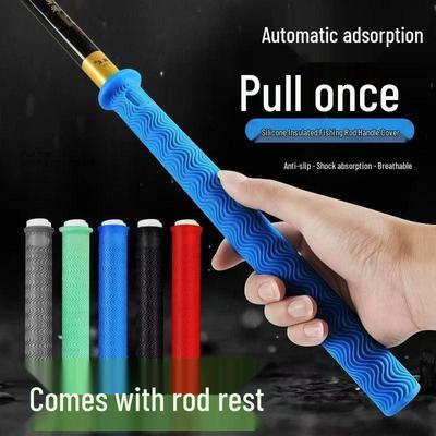 Rutschfester Leuchtender Silikon-Angelruten-Griff: Leicht ziehbarer kurzer Griff, Verlängert, Verdickt, Verschleißfeste Griffabdeckung