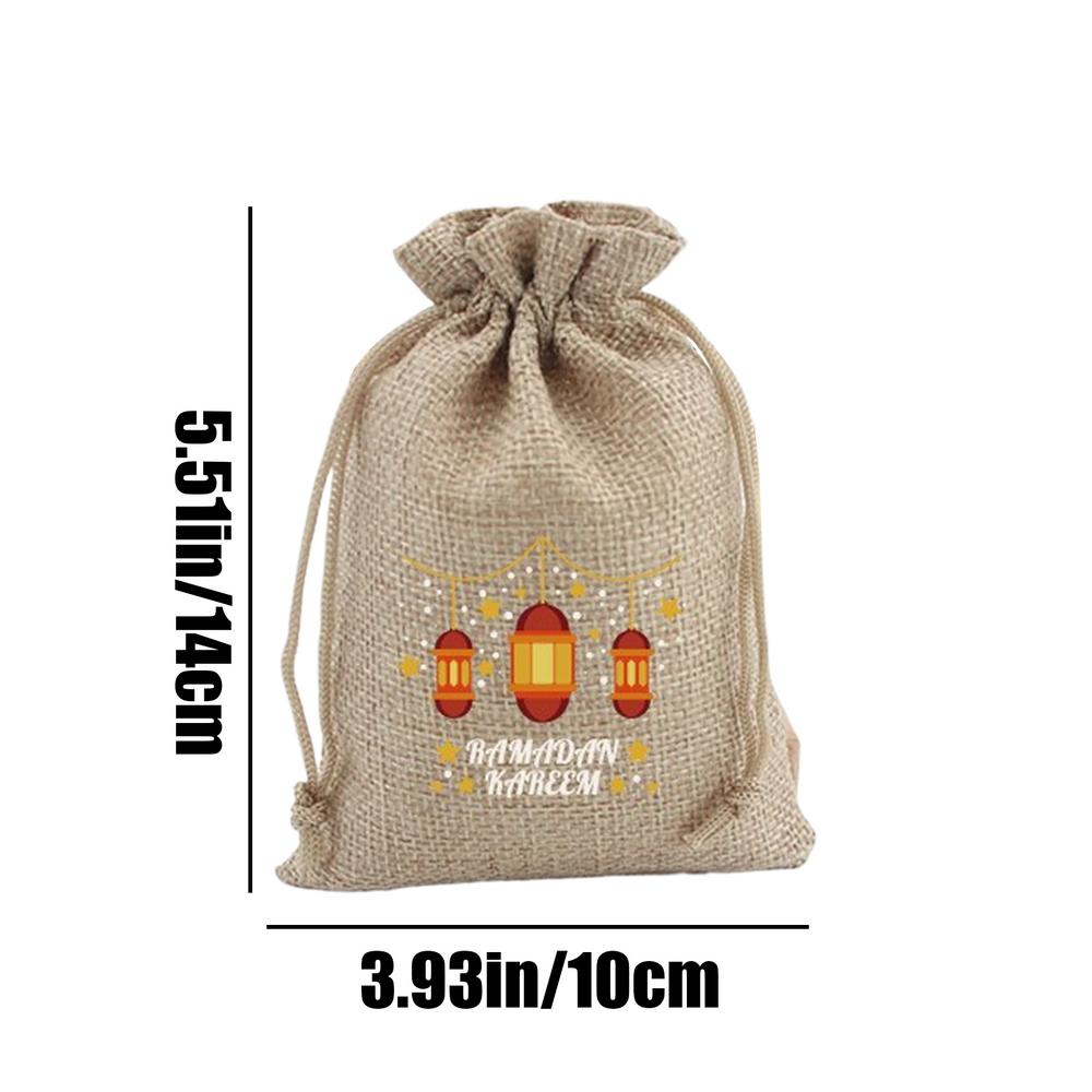 Burlap Jewelry Pouch 10 Pieces Wrapping Supplies Produce Bags Wedding Favor Pouch Festival Themed Decorating Tools For Candy