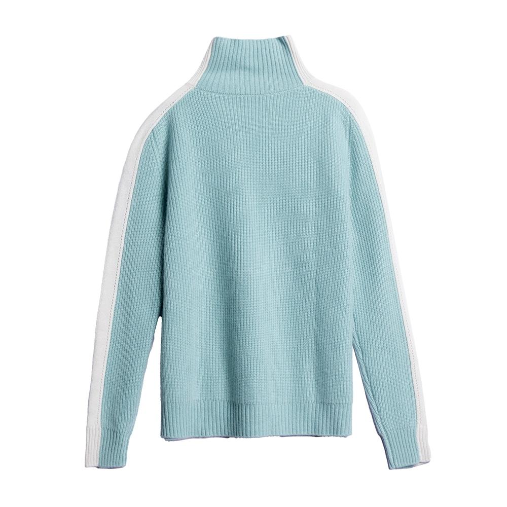Women's Half High Collar Cashmere Sweater Loose Sweater Solid Knit Long Sleeve