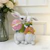 Spring Festival Couple Rabbit Statue Ornament Resin Rabbit Figurine for Garden Yard Desktop Display Easter Decoration