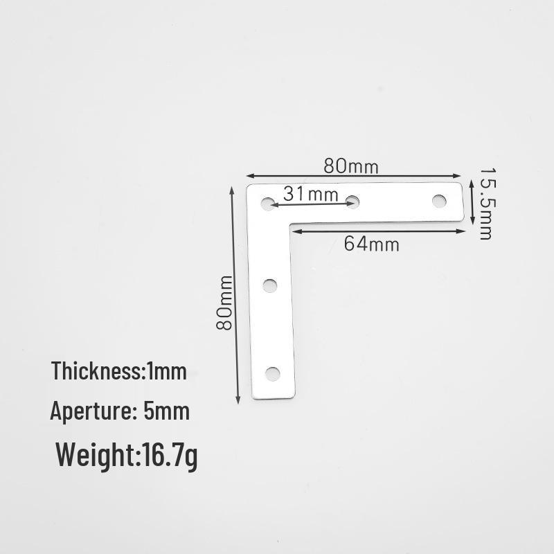 Stainless Steel Flat & L-Type Angle Bracket Reinforcement Connector