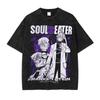 Manga Soul Eater Print Tshirt For Men Women Clothing Cotton Short Sleeve Tees Tops Harajuku Vintage Washed Oversized Streetwear
