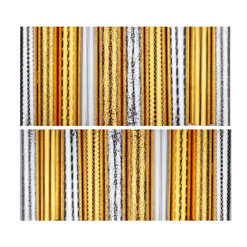 Oil-Proof Self-Adhesive Kitchen Wallpaper: Waterproof, Moisture-Proof Aluminum Foil for Cupboards, Stove, and Furniture.