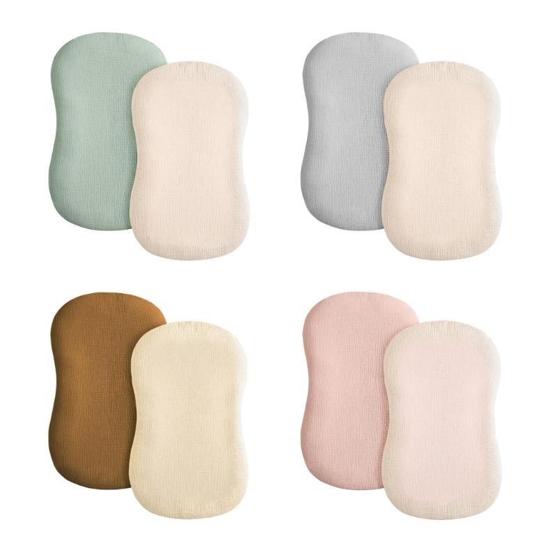 2 Stuks Comfortabel Baby Ledikantlaken Babynest Lounger Hoes Pasgeborenen Peuters Wieg Hoes Ademend Reis Hoeslaken