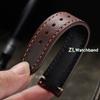 20mm 22mm 24mm Echtes Lederarmband für Omega Business Schnellverschluss-Uhrenarmband für Seiko Schmetterlingsverschluss Nähte Braunes Armband