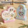 Diy Heart-Shaped Pet Photo Frame Epoxy Mold: Cat And Dog Pet Resting Tombstone Resin Plaster Ornament