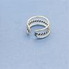 New Temperament Punk Twist Hollow Double 925 Sterling Silver Jewelry Wild Personality Opening Rings    R051