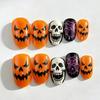 Halloween Pumpkin Skull Wearing Nails Fake Nails Spider Web Nail Art Dark Style