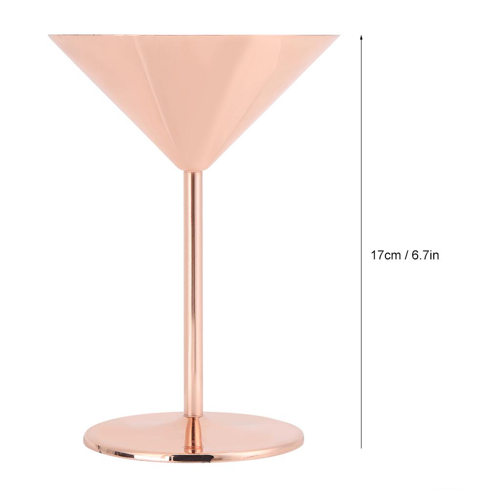 Bar Acccessory 304 Stainless Steel Goblet Champagne Red Wine Glass Cocktail Glass Cup Rose Gold
