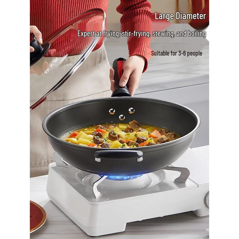 Cooker King 36cm Non-Stick Low Smoke Flat-Bottom Wok